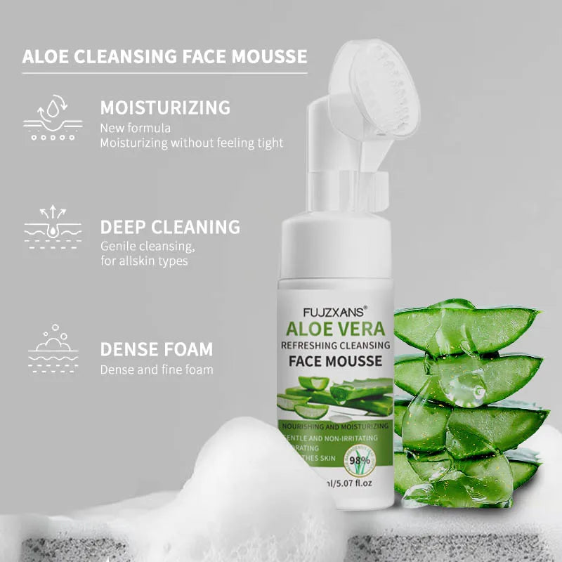 Aloe Vera Facial Cleanser – Hydrating Foam & Deep Pore Refresh Wash
